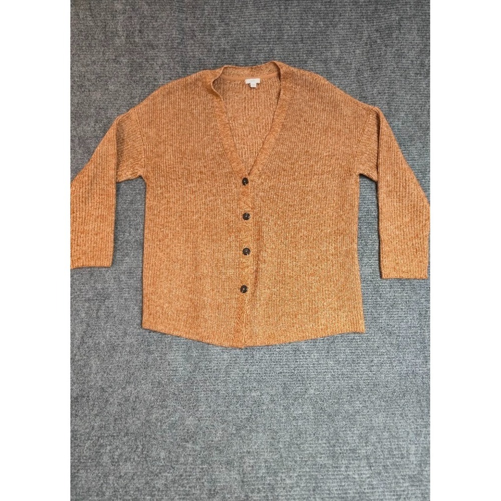 "J.Jill Camel Knit Cardigan – V‑Neck, Button‑Front size large